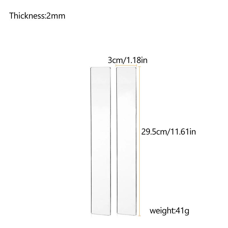 2Pcs Acrylic Rolling Pin Spacers Dough Thickness Guides Measuring Strip Pasta Supplies