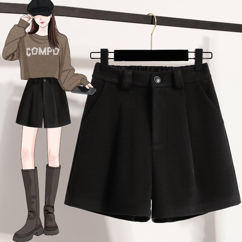 DIMANAF Plus Size New Women Shorts Pants Loose Casual Elastic Waist Fashion Lady Thick Winter 2025