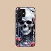 Silberne Totenkopf Glas Handyhülle für Samsung Galaxy S26 S25 S24 S23 S22 S21 S20 Note20 Plus FE Ultra Bunte Abdeckung
