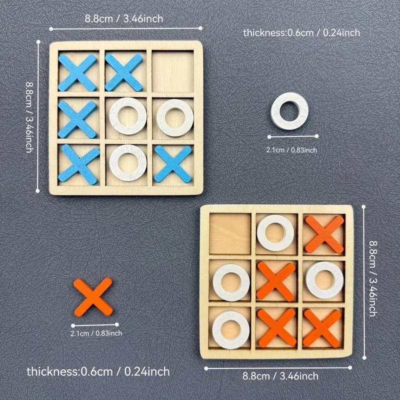 Wooden Tic Tac Toe Puzzle Game for Two Players Interactive Logic & Strategy Board Game Family Party Birthday Boys & Girls Gift