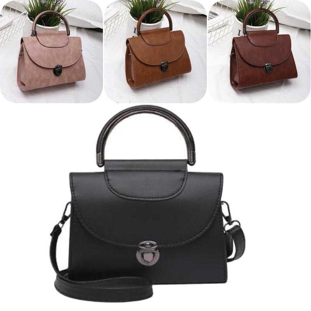 Trendy Lock Closure Pu Leather Handbag 2024 Versatile Commuting Urban Fashion