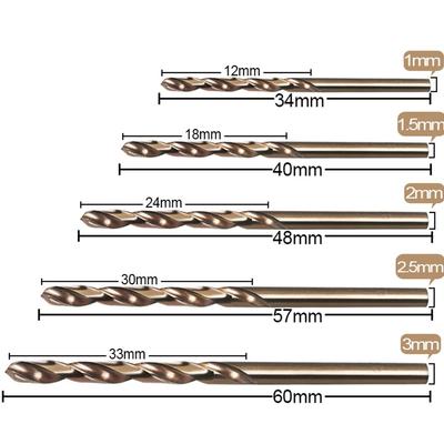 Power Tool-10Pcs HSS M35 Cobalt Drill Bit 1mm 1.5mm 2mm 2.5mm 3mm Used for Stainless Steel