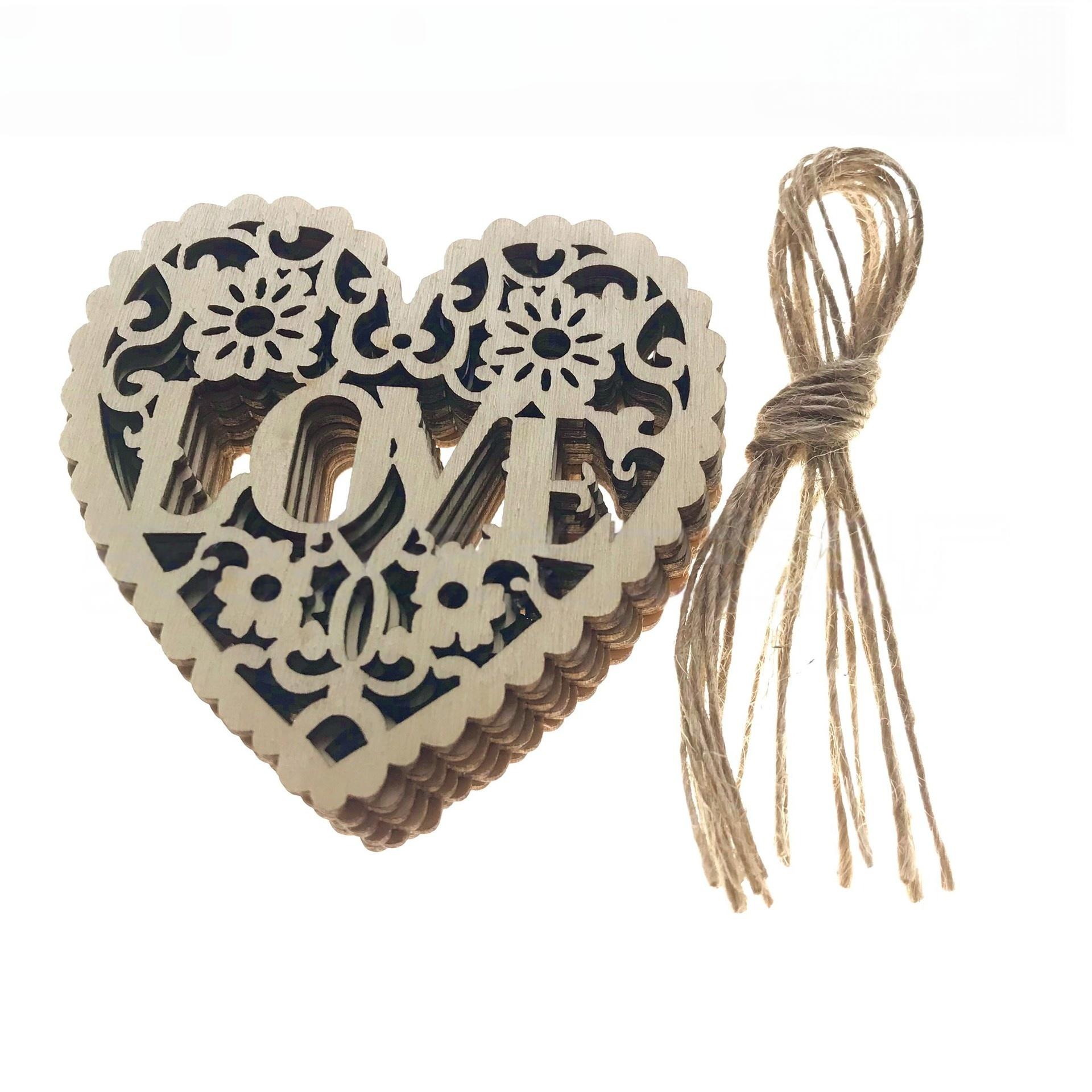 

10pcs Wooden Hearts Unfinished Wood Pieces for Crafts Love Embellishments Hanging Ornament Vintage Decorative Accessories 80MM