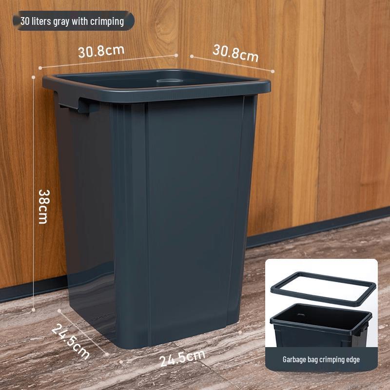Commercial Square Trash Can with Press Ring