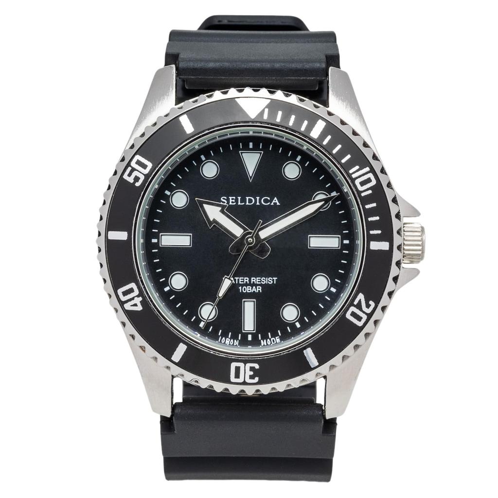 CREPHA Suitable for Quiet Second Japanese Quartz 10 ATM Water Luminous Rubber 20mm Men's Watch, Exams, Hand, Analog, Movement, Resistant, Indices,