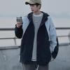 Coat Men's Autumn New Hooded Trendy Tooling Jacket Color Matching Casual Loose Jacket On Clothes