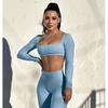 Fashion Yoga Clothes Long Sleeves Women's Outdoor Running Thin Tight Sports T-shirt Workout Sexy Gathered Short Tops