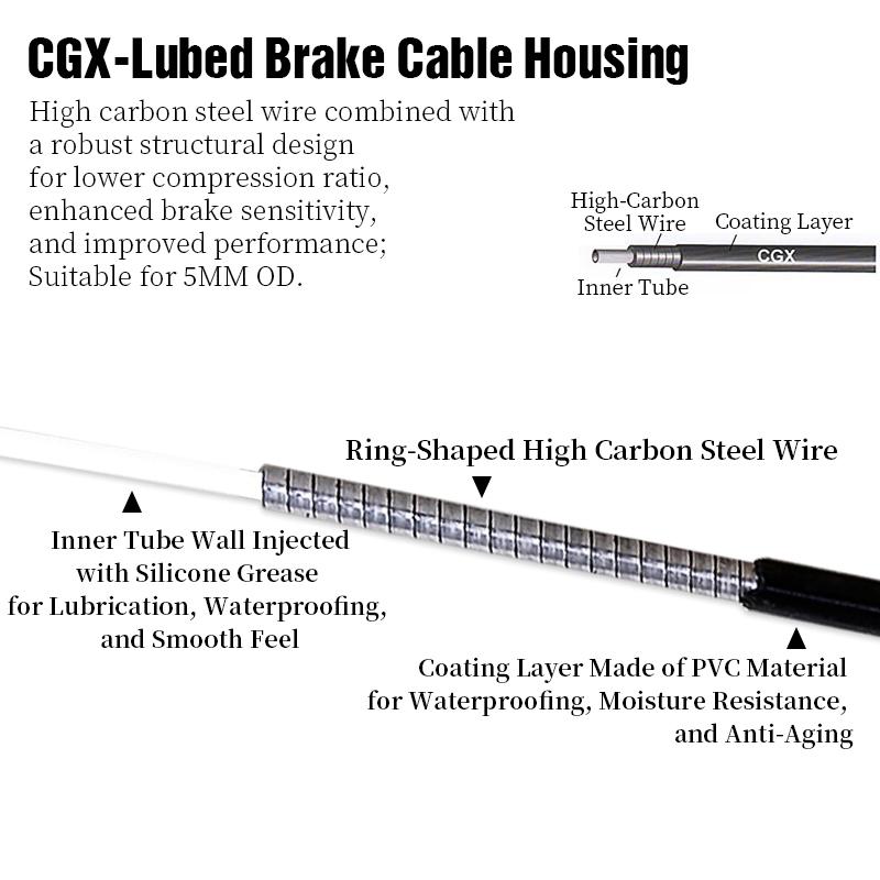 LEBYCLE MTB Road Bike Brake Line 1.7m Derailleur Shift Lnner Wire 1.55/2.1m Brake Hose 2.5m Teflon Coated Bicycle Cable