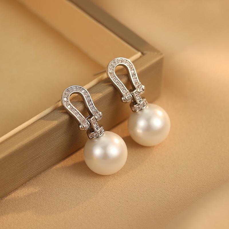 

Классические серьги-подвески в виде подковы, женские серьги из серебра 925 пробы, универсальные, модные, темпераментные, нишевые, простые, изысканные, ювелирные украшения для ушей