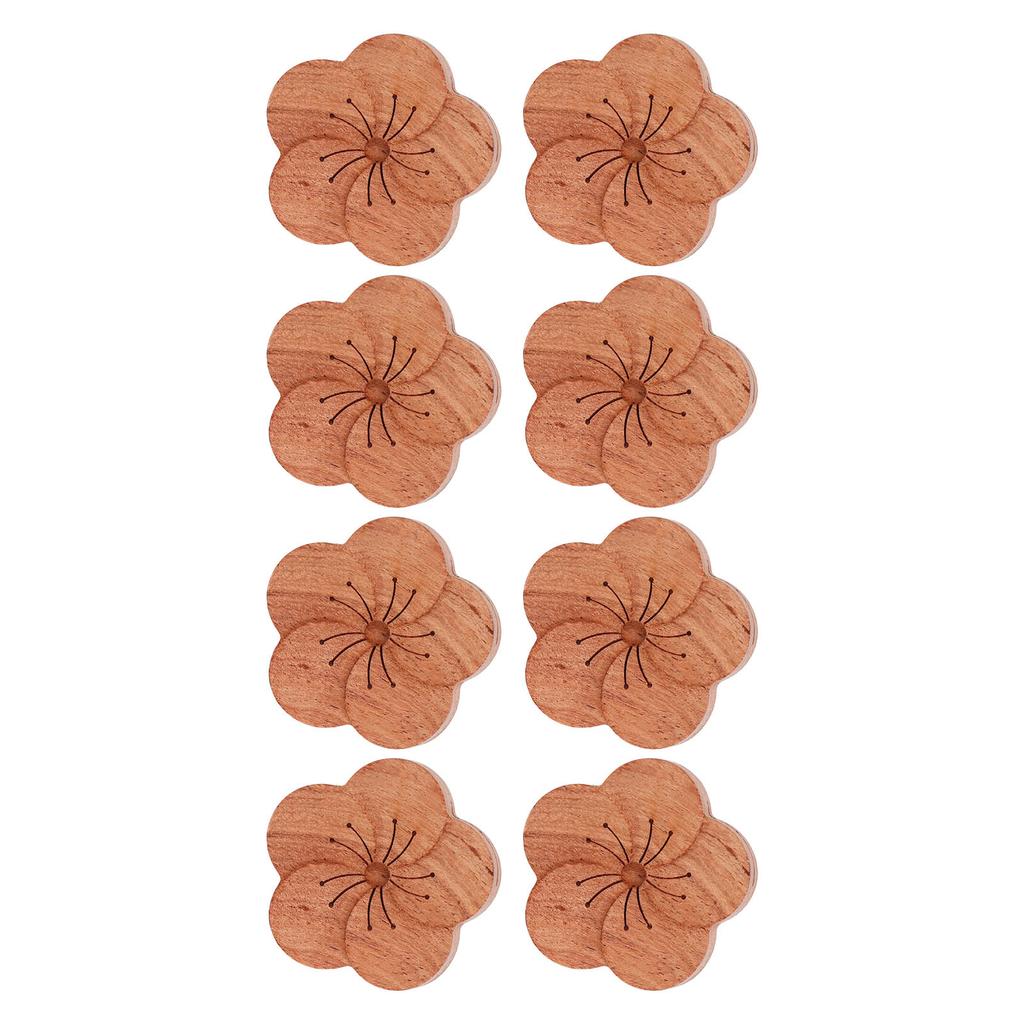 8pcs Essential Oil Car Diffuser Plum Flower Shape Simple Compact Rosewood Material Aroma Diffuser