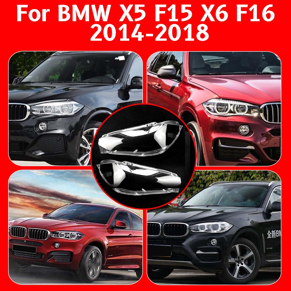 Headlight Glass For BMW X5/X6 F15/F16 2014 2015 2016 2017 2018 Headlamp Shell Transparent Lens Cover Replacement Car Accessories