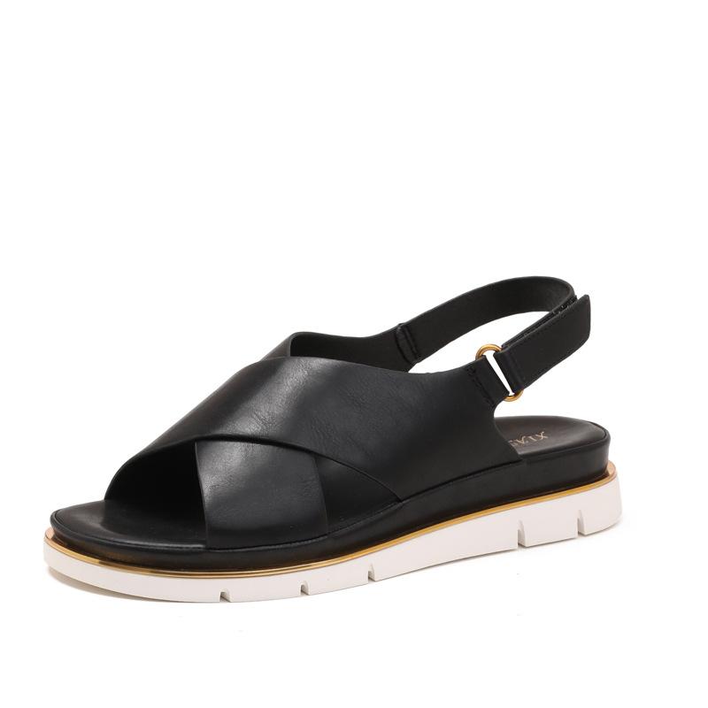 

Простые сандалии на платформе женские летние новая обувь мягкая подошва не устают ноги морской отдых нескользящие пляжные римские женские туфли 36 чёрный