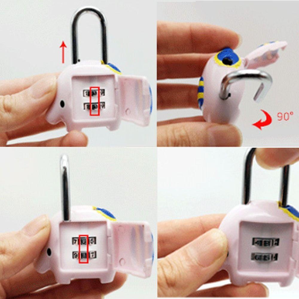 Random Color Dormitory Cabinet  Lock Anti-theft Backpack Zipper Lock Cute Digit Password Lock  Home
