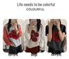 Korean Style Round Neck Cartoon Jacquard Wool Vest for Women, Autumn/Winter 2026, Khaki Ruyi Loose Layering Vest