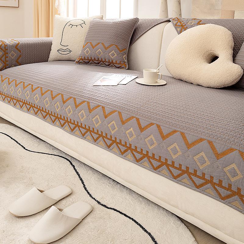Modern Simple Washed Cotton Sofa Cushion Four Seasons Universal Non-Slip Sofa Cover Modern Cushion Towel Cotton Thickened