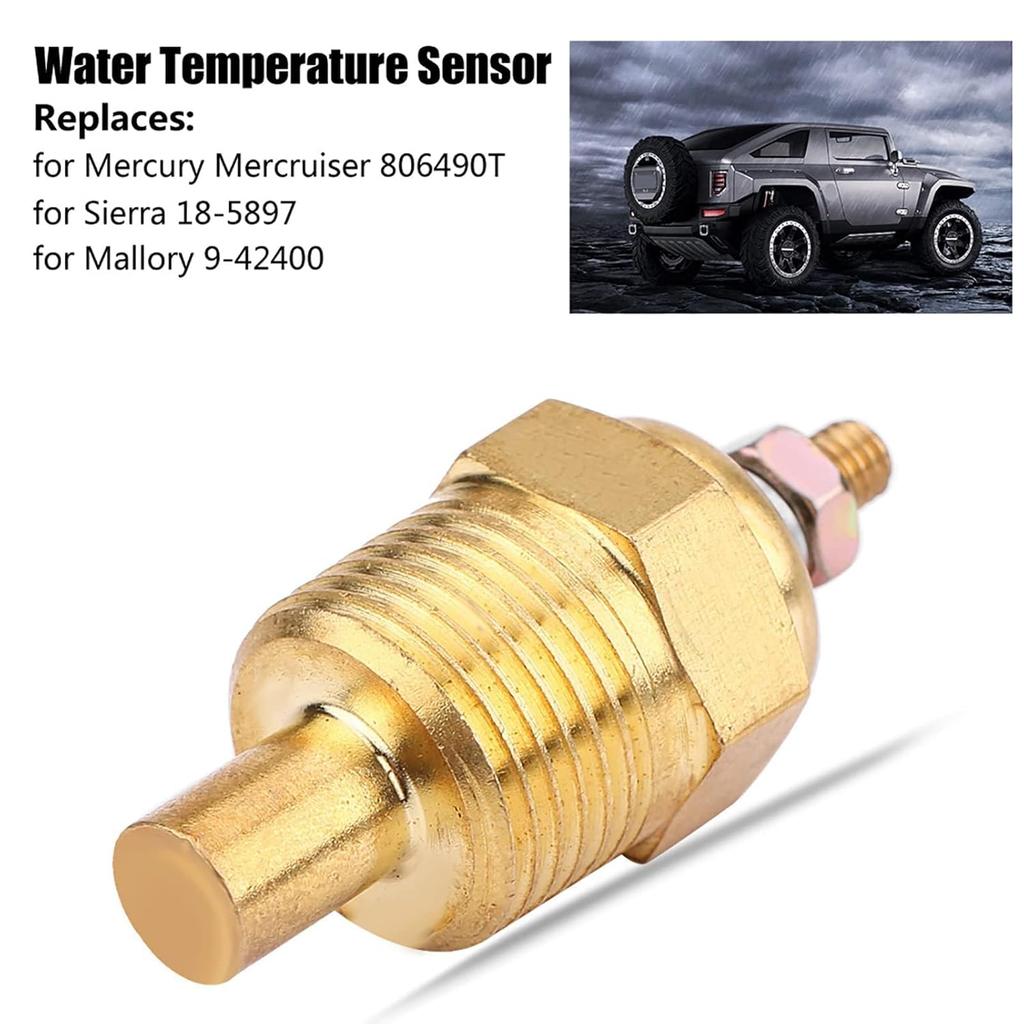 Mercruiser Temp Sensor - Engine Water Temp Sender Unit, Electric Gauge, Replace 806490T, 3853787