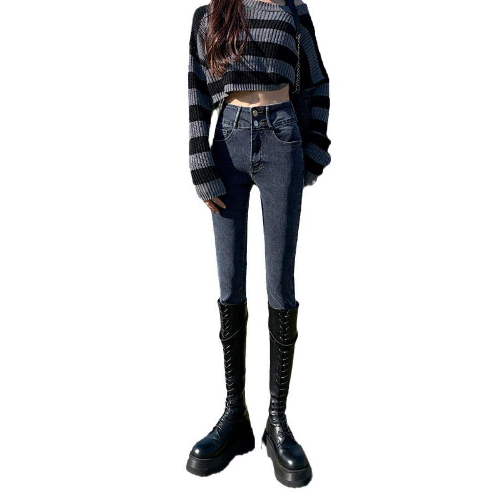 Plus Size Pants High-waisted Stretch Skinny Jeans for Women