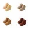 4 Paar Warme Dicke Babysocken Einfarbig Haus Schlafsocken Säugling Lernlauf Socken Baby