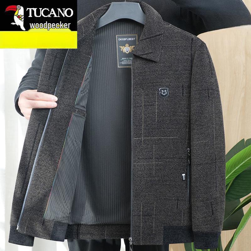 Woodpecker 2025 Men's Spring/Autumn Casual Business Jacket for Middle-Aged and Elderly Fathers