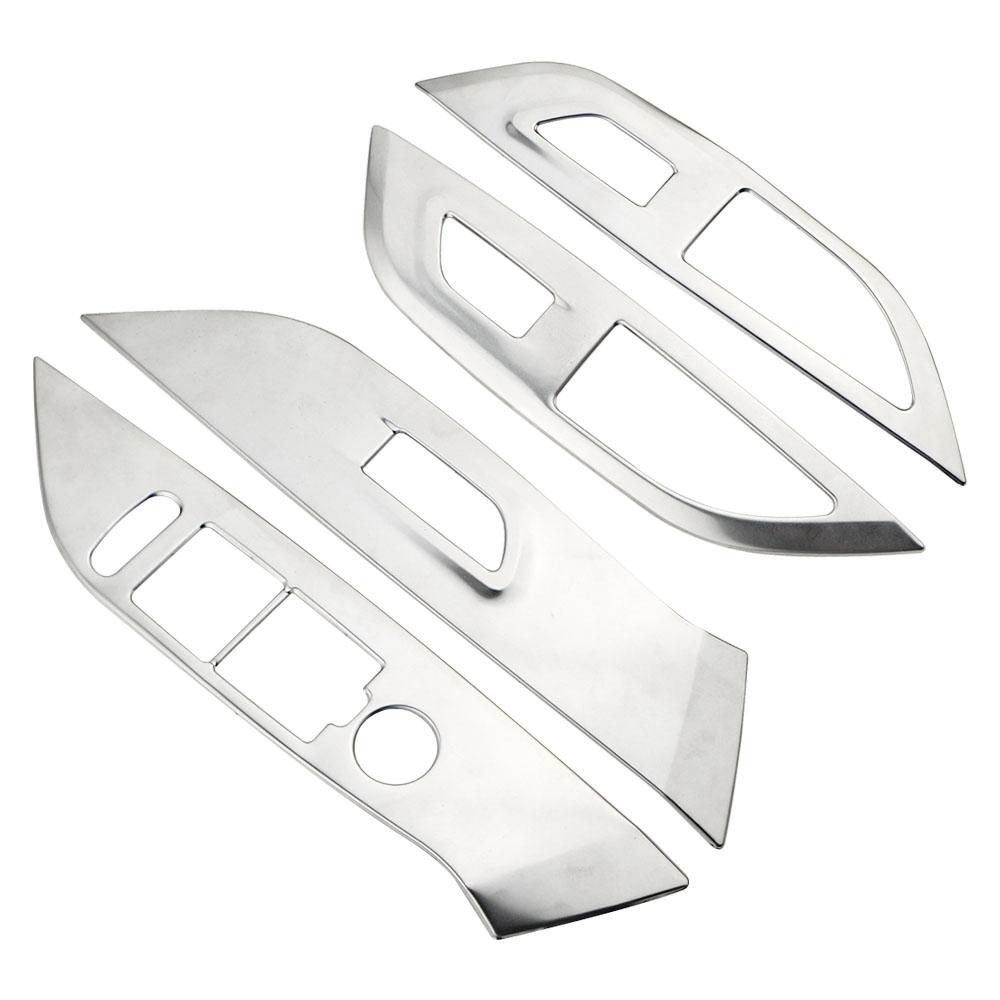 4pcs Armrest Window Rise Lift Control Switch Panel Cover for Peugeot 2008 2020 - 2022 LHD Door Lock Decoration Trim Accessories LHD