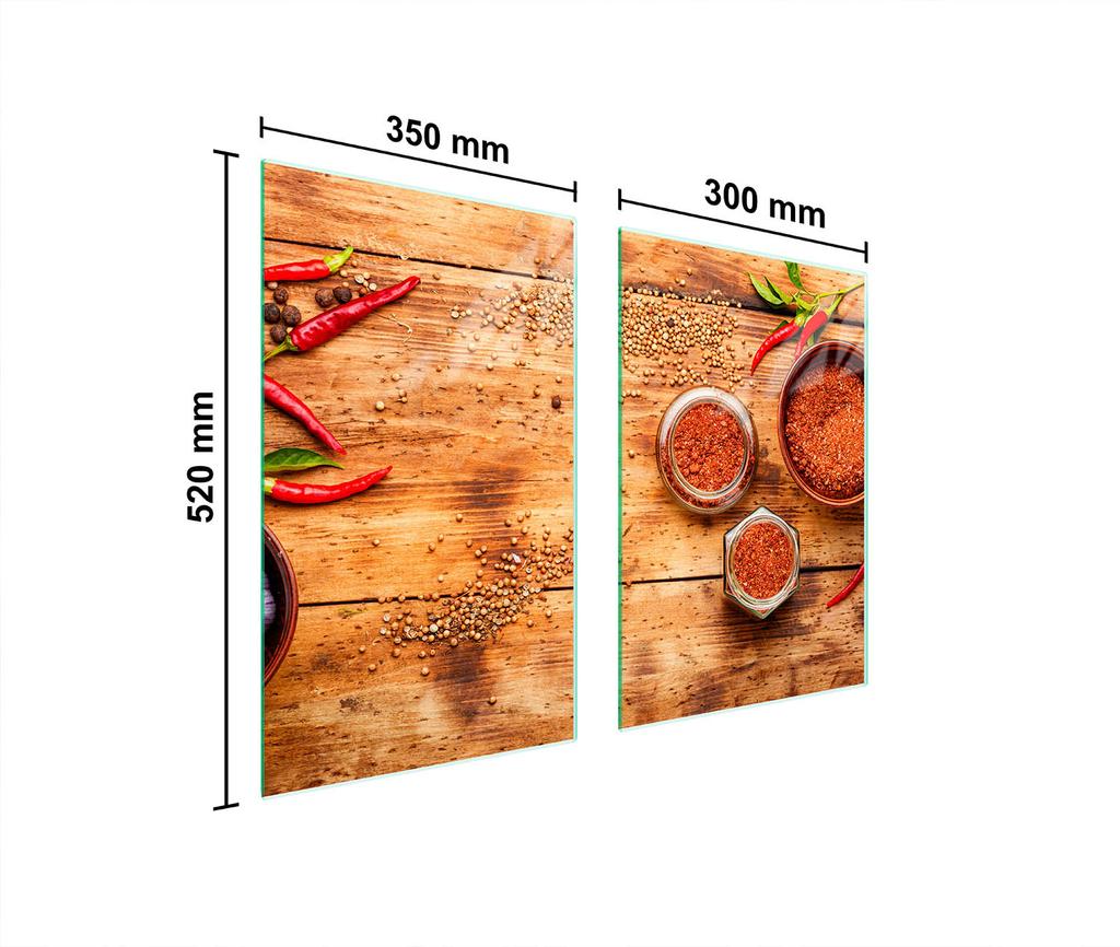 SZKLANA PŁYTA OCHRONNA DO KUCHNI 65x52 CHILLI