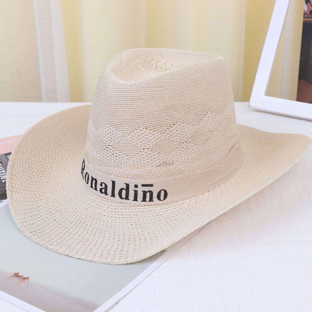 Breitkrempiger Sonnenhut Atmungsaktiver Western-Cowboyhut Sommer-Jazzhut Herren Damen