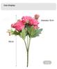 30cm Rose Pink Silk Bouquet Peony Artificial Flower 5 Big Head 4 Small Bud Bride Wedding Home Decoration Artificial Flower