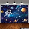 2D Cosmic Space Planets and Astronaut Wall Decor Backdrop