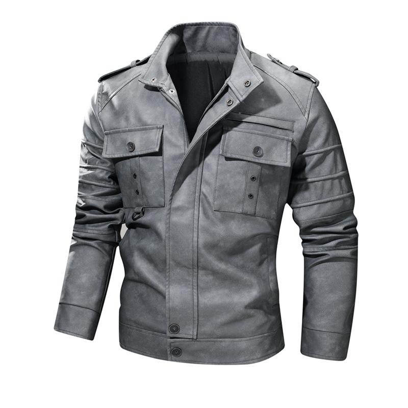 

Мужские куртки, Рабочая одежда, Винтажные куртки, Верхняя одежда, Мужские кожаные куртки, устойчивые к холоду и теплые M серый