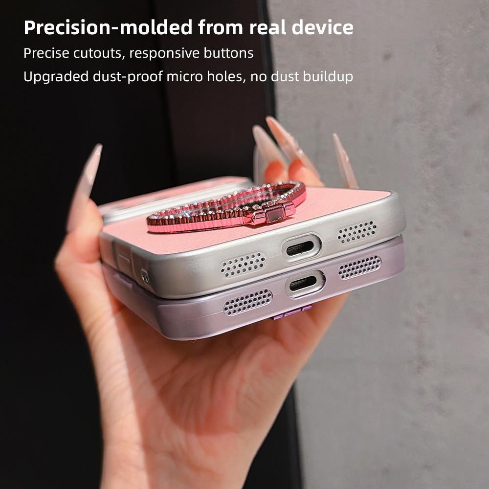 Phone Case For RedMi 15 15C 14C 13 13C 12 12C 10C 9C 9A 9 4G 5G with Heart-Shaped Mirror Kickstand Cover