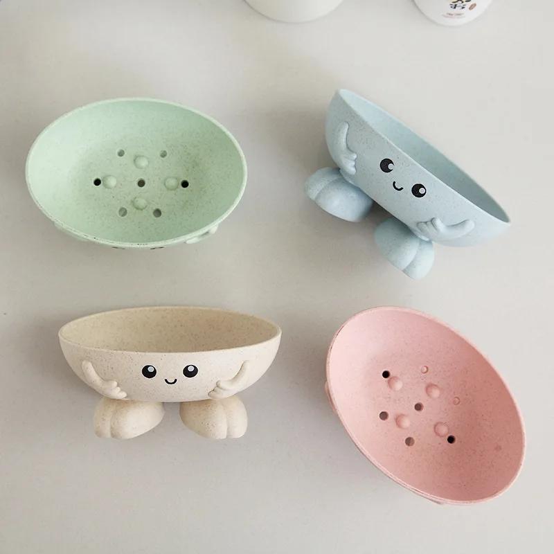 Eco-friendly 1Pcs Soap Box Good Slip-resistant Soap Dish Washroom Supplies Soap Holder Cartoon Style Shape Durable Durable