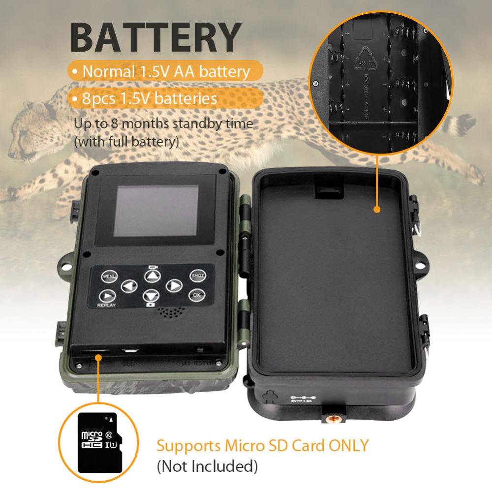 Hunting Trail Camera Night Vision Wild Cameras 20mp 1080p Ip65 Po Trap 0.3s Trigger Wildlife Cam Surveillance Hc810a