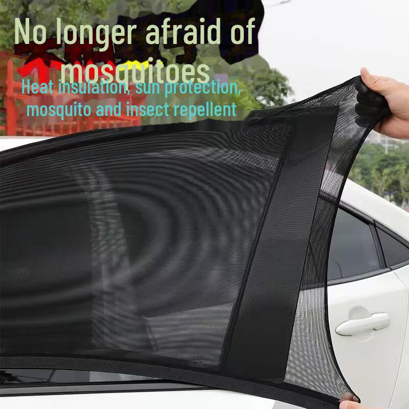 Car Window Anti-Mosquito Sunshade Mesh - Breathable Heat-Insulating Curtain