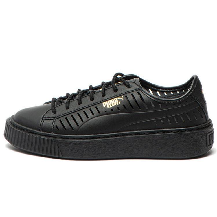 (WMNS) PUMA Basket Platform Summer Casual Shoes Black Women s 365190-02 EU 38