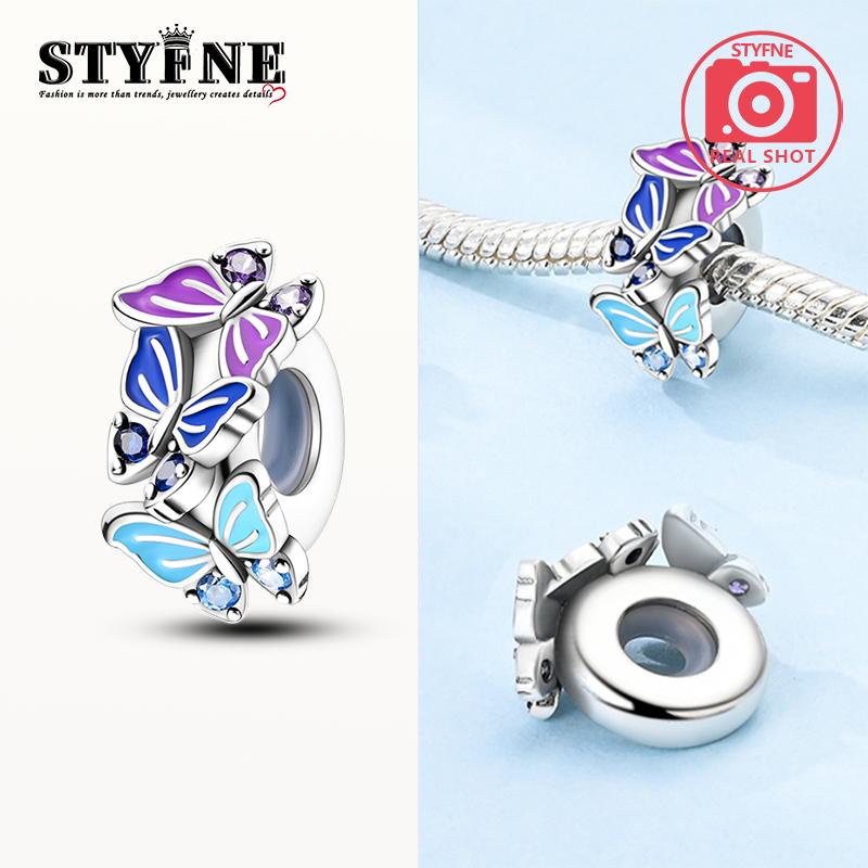 

Original Charms Copper Ice Snow Blue Purple Butterfly Beads Fit Plata Bracelets For Women Jewelry Making Gifts