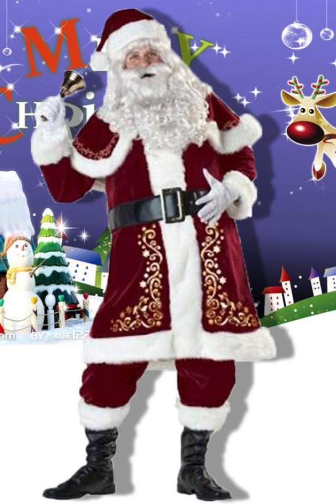 Santa Claus Authentic Deluxe Costume Cosplay Santa Outfit Christmas [SCGEHA] (L)