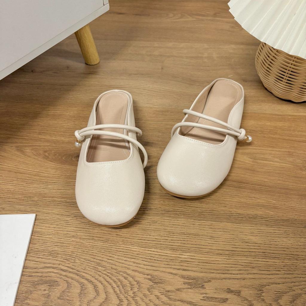 One-pedal Lazy Shoes French with Skirt Bag Head Half Slippers Women's Summer Wear 2025 New Single Shoes Sandals