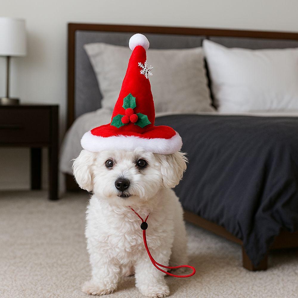 Cute Pet Christmas Hat Adjustable Pet Party Hat Delicate Festive Pet Hat  Holiday Photos