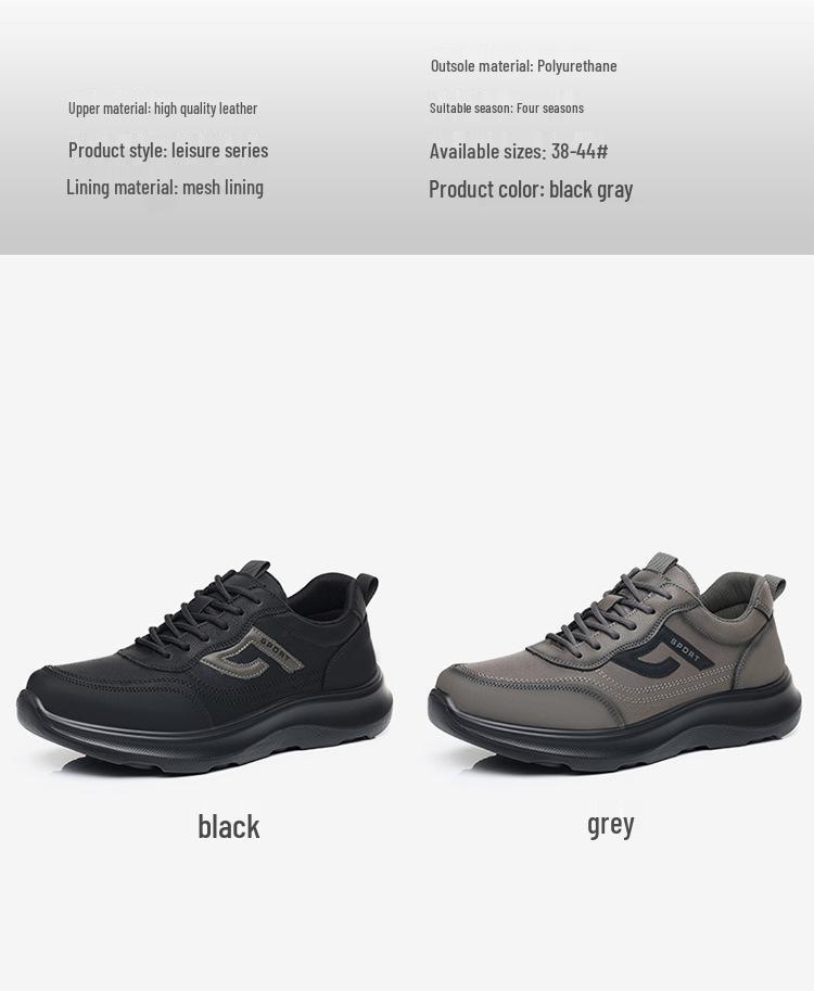 2025 Ademende Leren Heren Wandelschoenen & Hardloopschoenen – Trendy Koreaanse Stijl voor Herfst/Winter