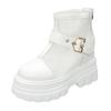 Fashion Mesh Breathable Summer Ankle Boots for Women Hollow Out Thick Bottom Cool Boots Woman Chunky Platform Punk Motorcycle Booties