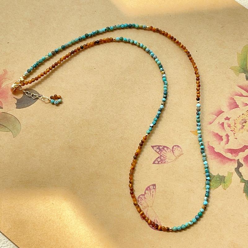 Hubei türkis Tigerauge Drei-Ring-Armband, die Kette ist verstellbar