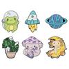 Stylish Cartoon Brooch Pin In Alloy With Fun Space Elements For Fashionable Accessorizing