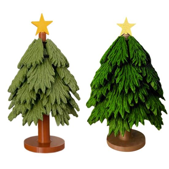 Christmas Tree Trivet Set 3D Printing Christmas Tree Coasters Green Xmas Trees Trivet with Star Stirring Stick for Hot Dishes Pot Bowl Teapot