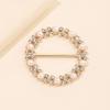Ring Inlaid with Pearls and Rhinestones Metal Silk Scarf Buckle for Women’s Fashion Versatile Clothing Scarf Decorative Buckle
