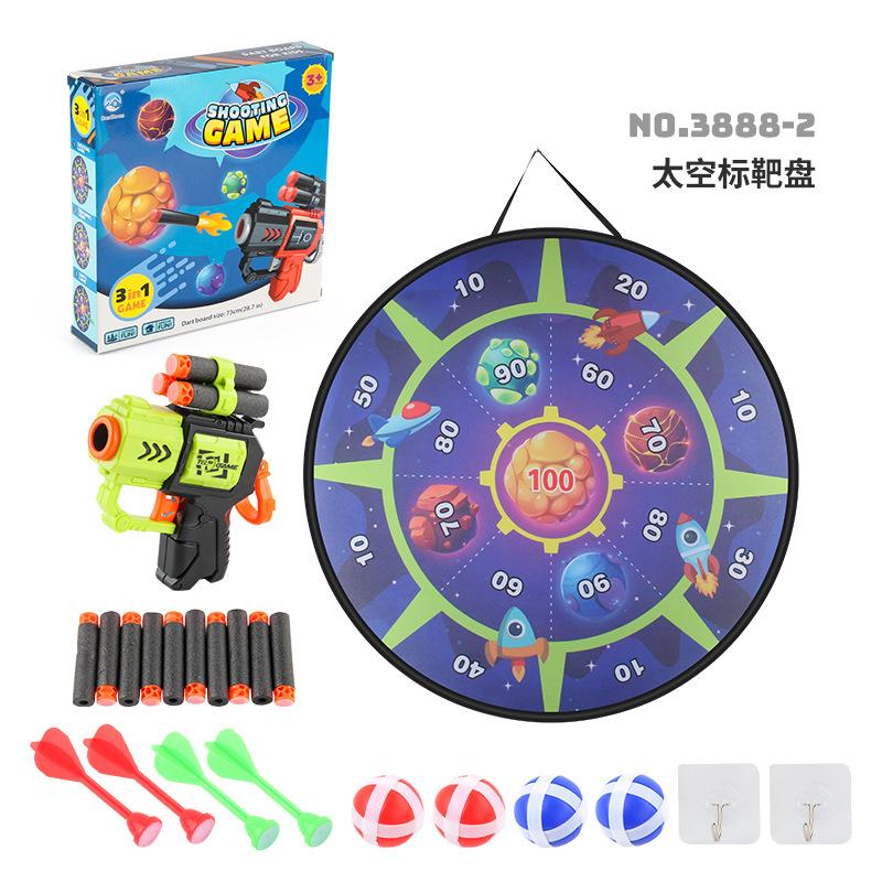 Children'S Space Target Plate 3-In-1 Sticky Ball Throwing Darts Double Competition Indoor Leisure Sports Toys