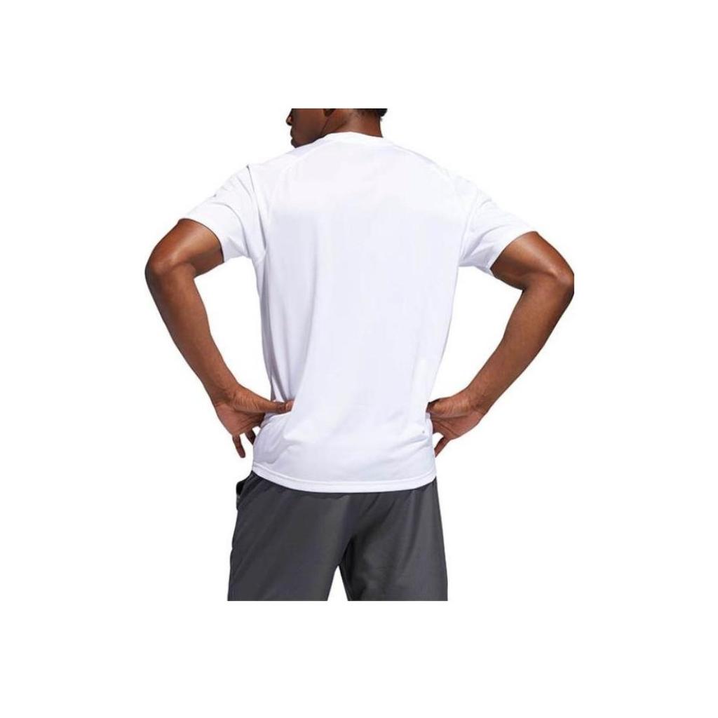 Adidas Sport Ultimate Solid Color Comfortable Crew Neck Straight Cut Short Sleeve T-Shirt Men Tops White DU1435