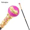 Golden Pink Luxury Round Handle Fashion Stick for Party Decorative Walking Cane Elegant Crosier Knob Walking Stick 93cm