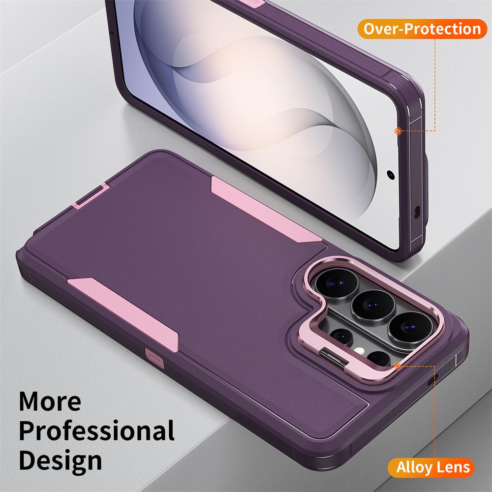 Shockproof Armor Flip Lens Stand Phone Case For Samsung S26 S25 Ultra S24 Plus S23 FE A57 A56 A55 A37 A36 A35 A07 A06 A05S Cover