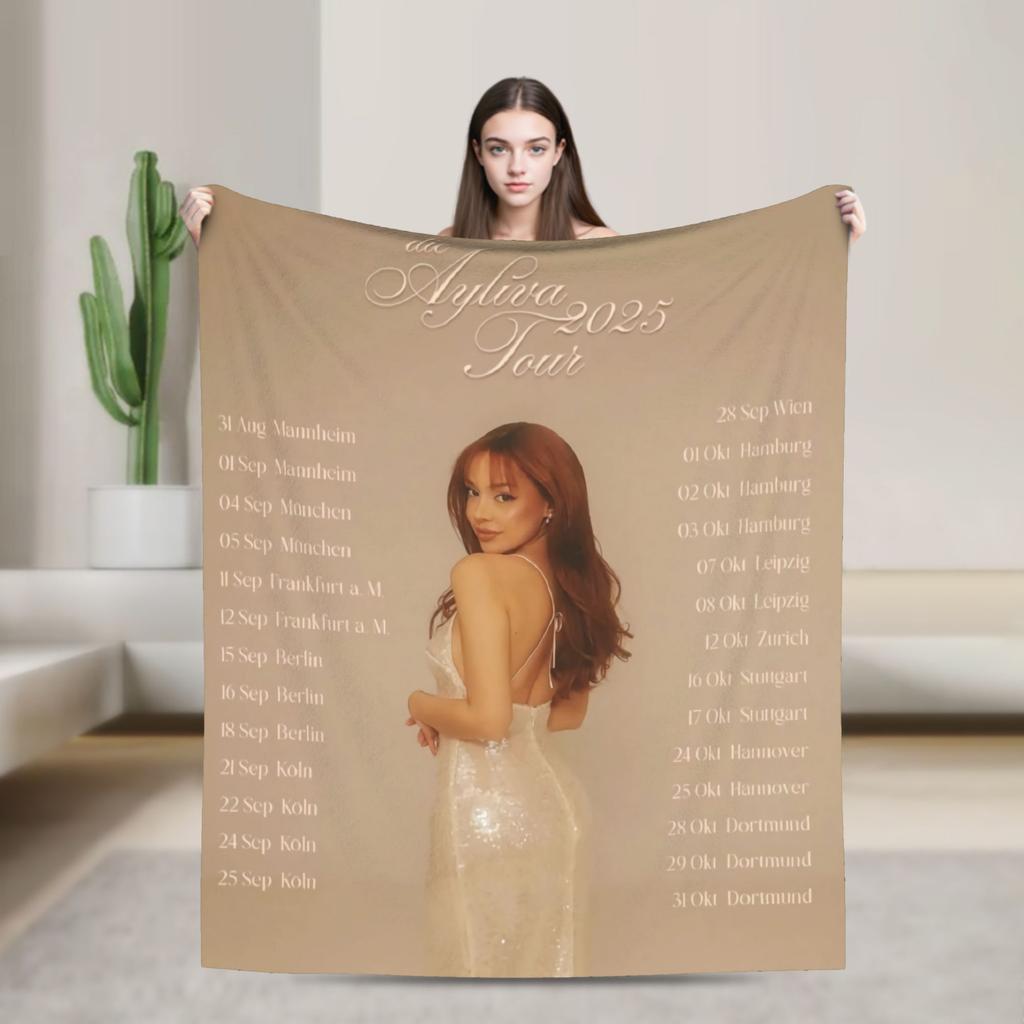 Ayliva Sänger Tour 2025 Plüschdecken Junge Mädchen Flanell Bettwäsche Decken Für Heimdekoration Weich Warmes Design Qualitäts Tagesdecke Geschenk
