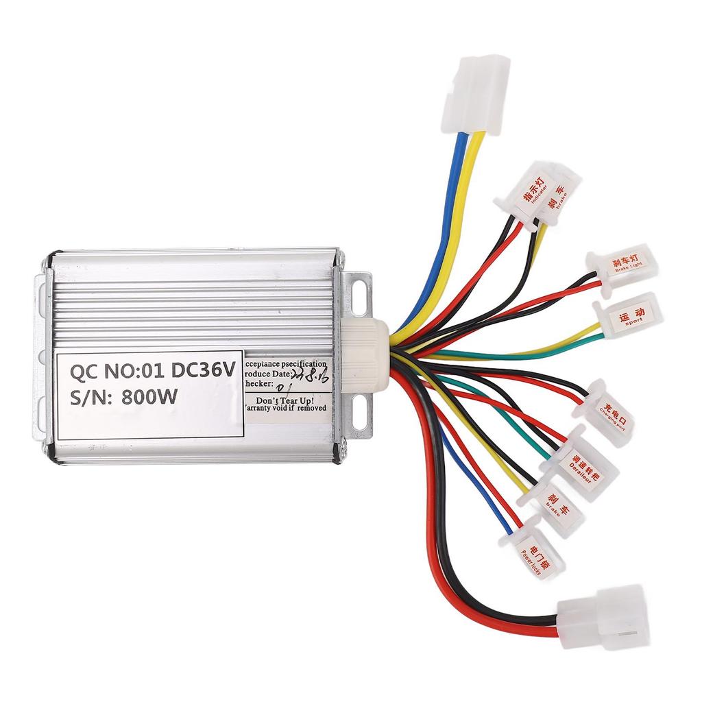 36V 800W Ovladač elektrické koloběžky Pouzdro z hliníkové slitiny Kabel odolný proti vysokým teplotám Kartáčový ovladač pro jízdní kolo